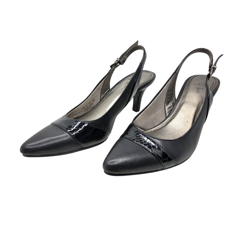 Life Strides Womens "Sassy" Sling Back Pointed Toe Open Back 3" Heel Pumps - Picture 2 of 8
